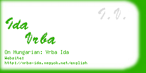 ida vrba business card